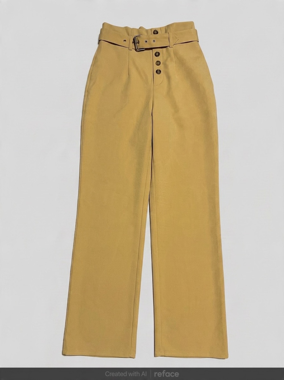 Privy High-Rise Belted Wide-Leg Pants - Mustard teen size